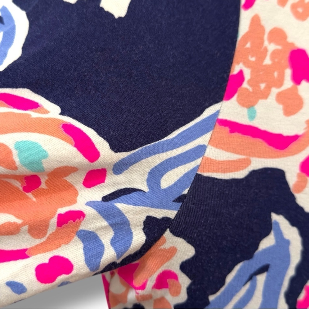 532 Lilly Pulitzer | EUC Peru 100% cotton Navy Floral 3/4 Sleeve Dress (size M) - Picture 7 of 11